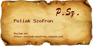Poliak Szofron névjegykártya